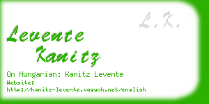 levente kanitz business card